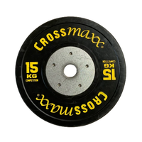Lifemaxx Crossmaxx Competition Bumper Plate - Halterschijf - Zwart - 50 mm - 15 kg