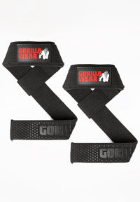 Gorilla Wear Gevoerde Siliconen Lifting Straps - Zwart