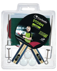 Garlando Storm Plus Tafeltennis Set - 2 Bats en 3 Pingpongballen - Net en Palen