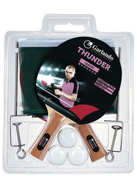 Garlando Thunder Plus Tafeltennis Set - 2 Bats en 3 Pingpongballen - Net en Palen