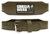 Gorilla Wear Halterriem - 4 Inch Padded Leren Lifting Belt - Legergroen