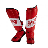 Super Pro Combat Gear Rebel Scheenbeschermers - Rood/Wit