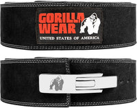 Gorilla Wear Halterriem - 4 Inch Leren Lever Lifting Belt - Zwart