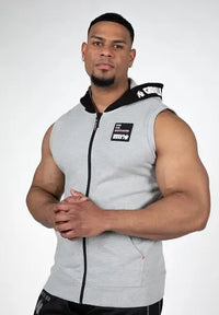 Gorilla Wear Milwaukee Mouwloos Vest met Capuchon - Grijs Gemeleerd
