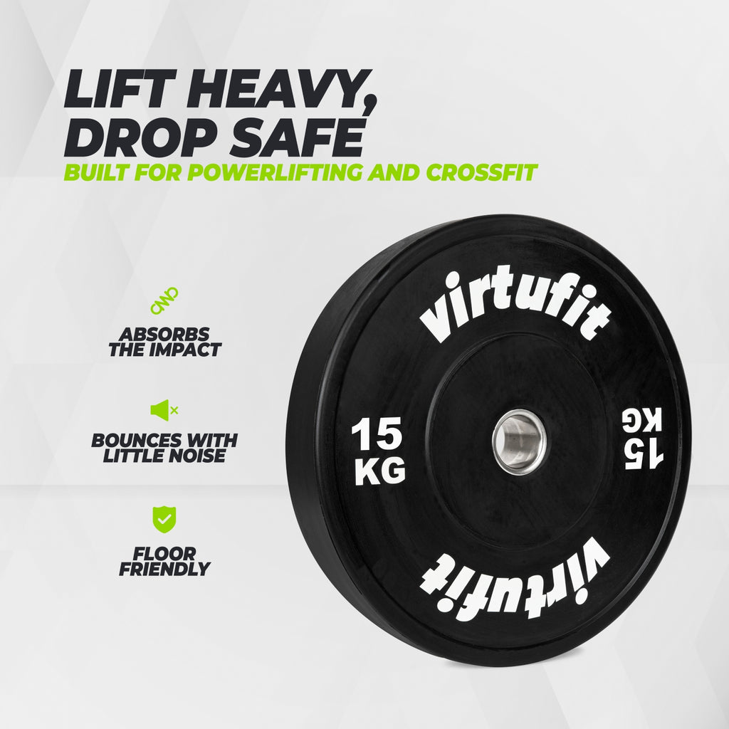 VirtuFit Bumper Plate - Olympische Hantelscheibe aus Gummi - 50 mm - 15 kg