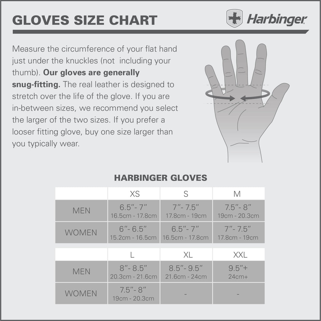 Harbinger Women's Power Stretchback Fitness Handschoenen - Zwart
