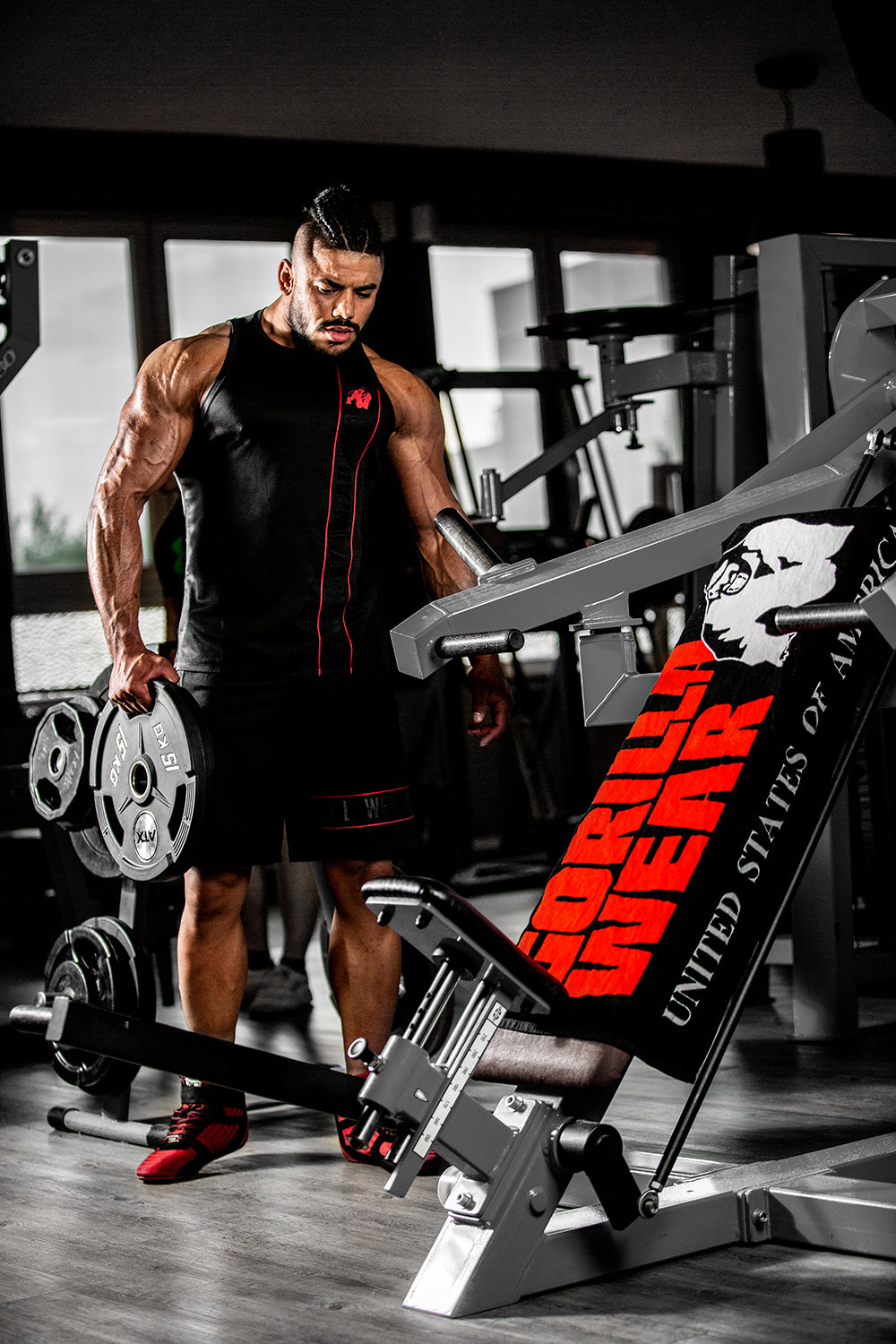 Gorilla Wear Functional Gym Towel - handdoek - Zwart/Rood