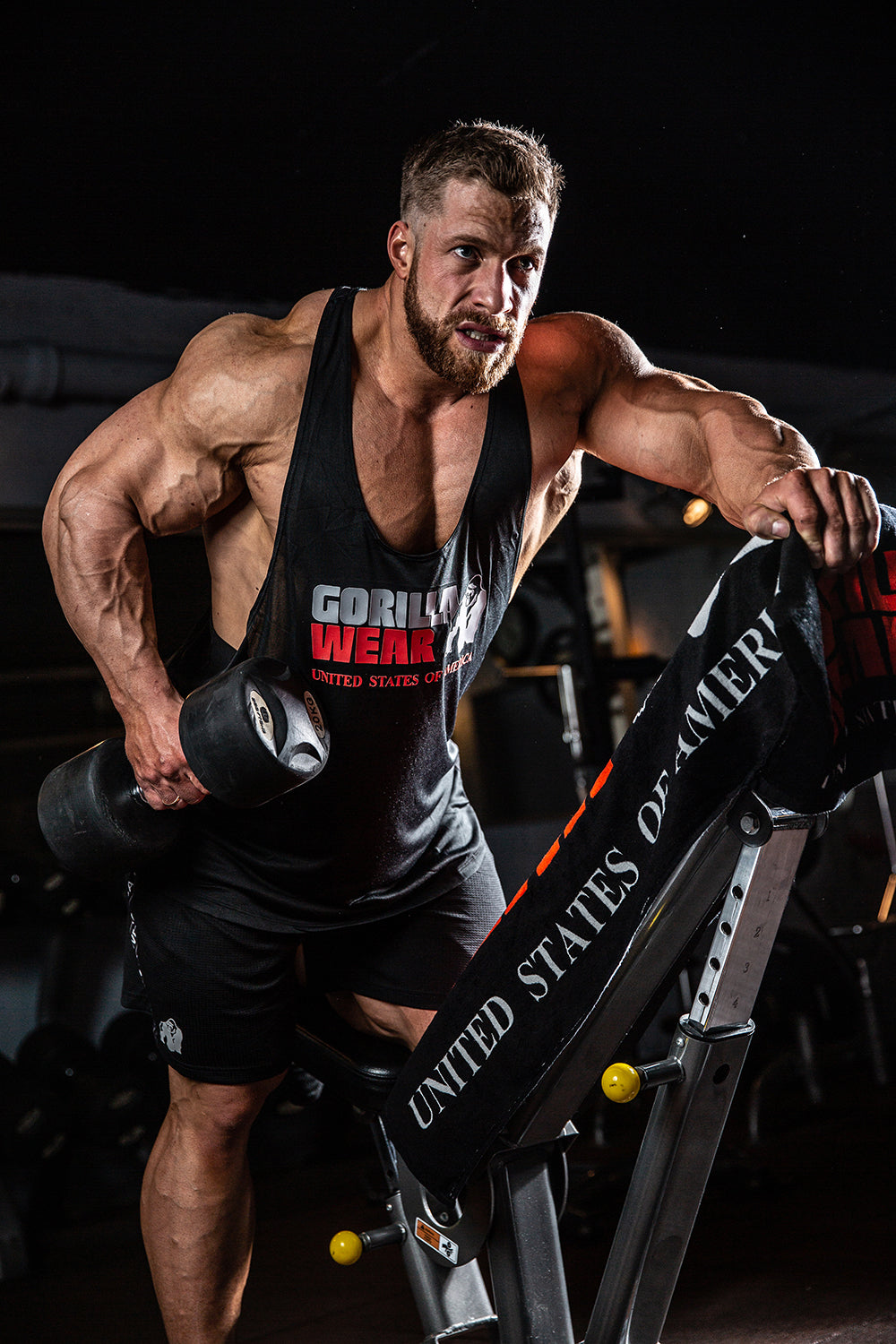 Gorilla Wear Functional Gym Towel - handdoek - Zwart/Rood