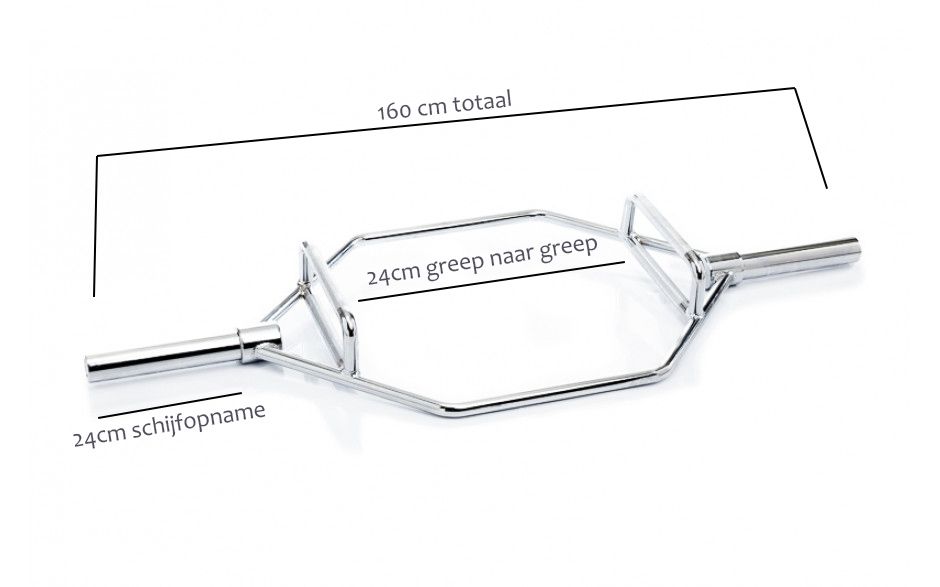 Muscle Power Olympische Hex Bar - Shrug Bar - Trap Bar - 160 cm