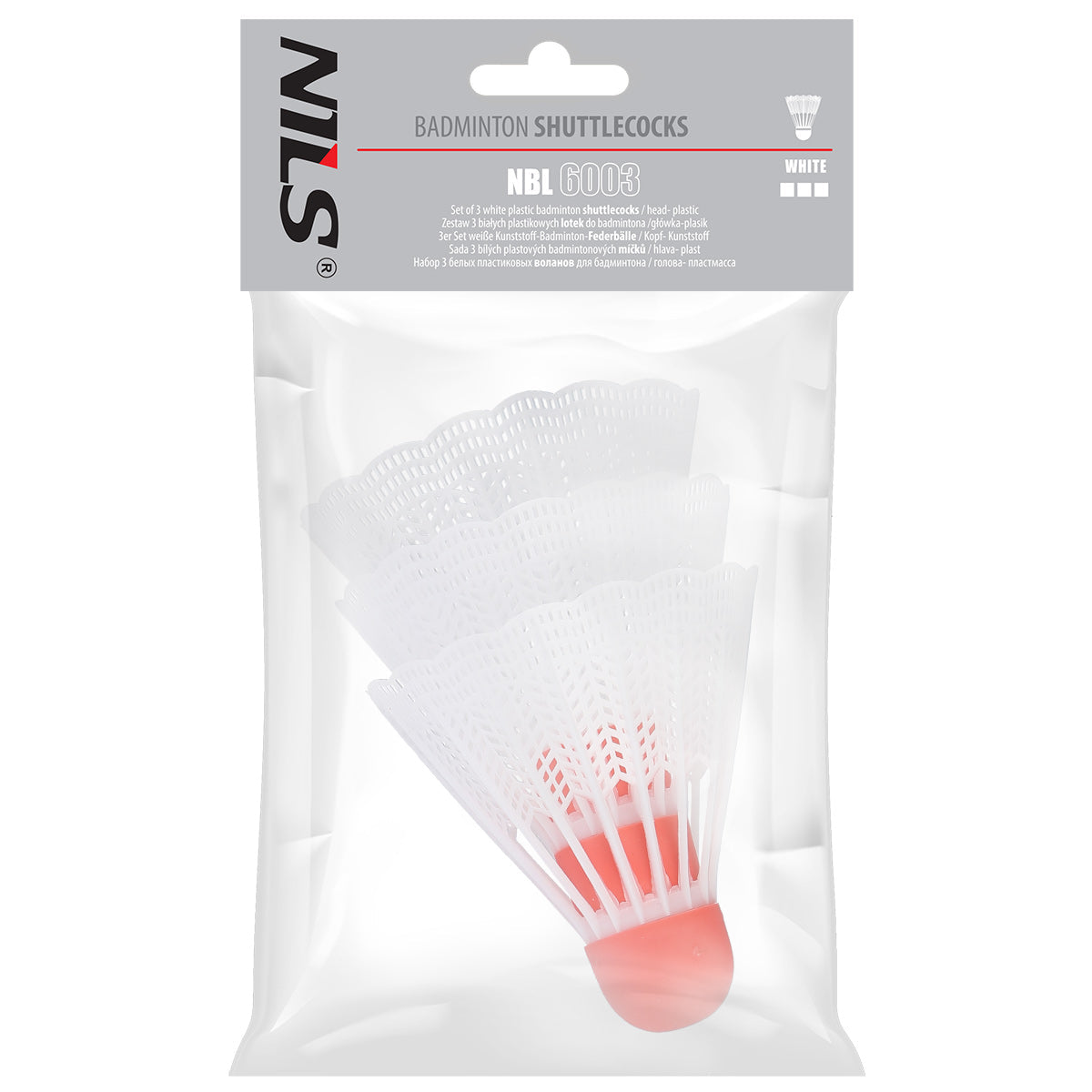 NILS Nylon Shuttles - Wit - 3 Stuks