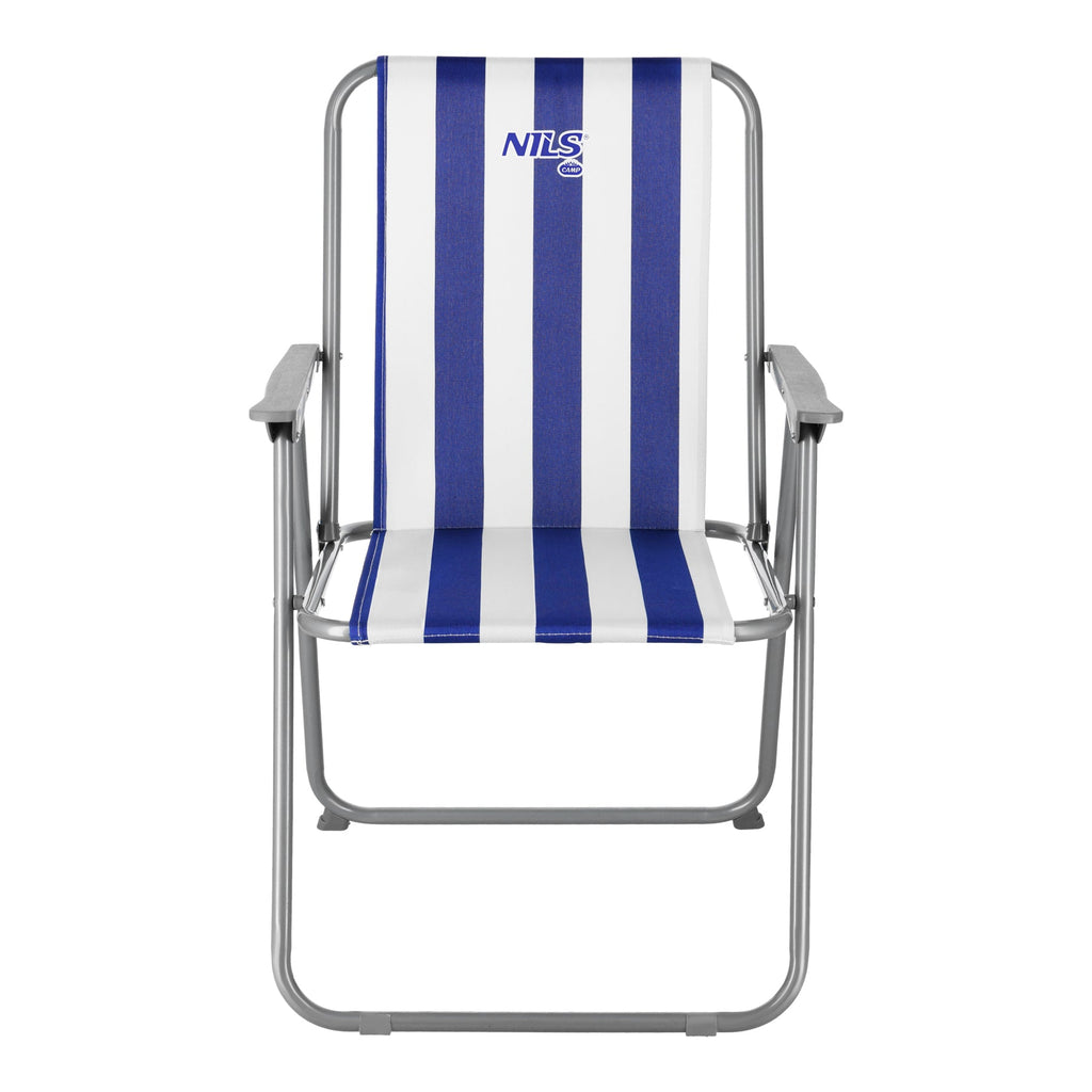 NILS Camp Opvouwbare Campingstoel - Blauw/Wit