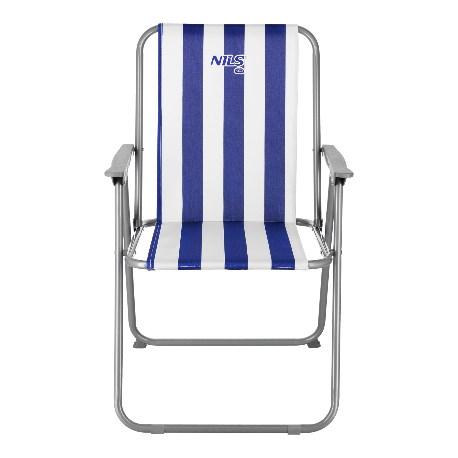 NILS Camp Opvouwbare Campingstoel - Blauw/Wit