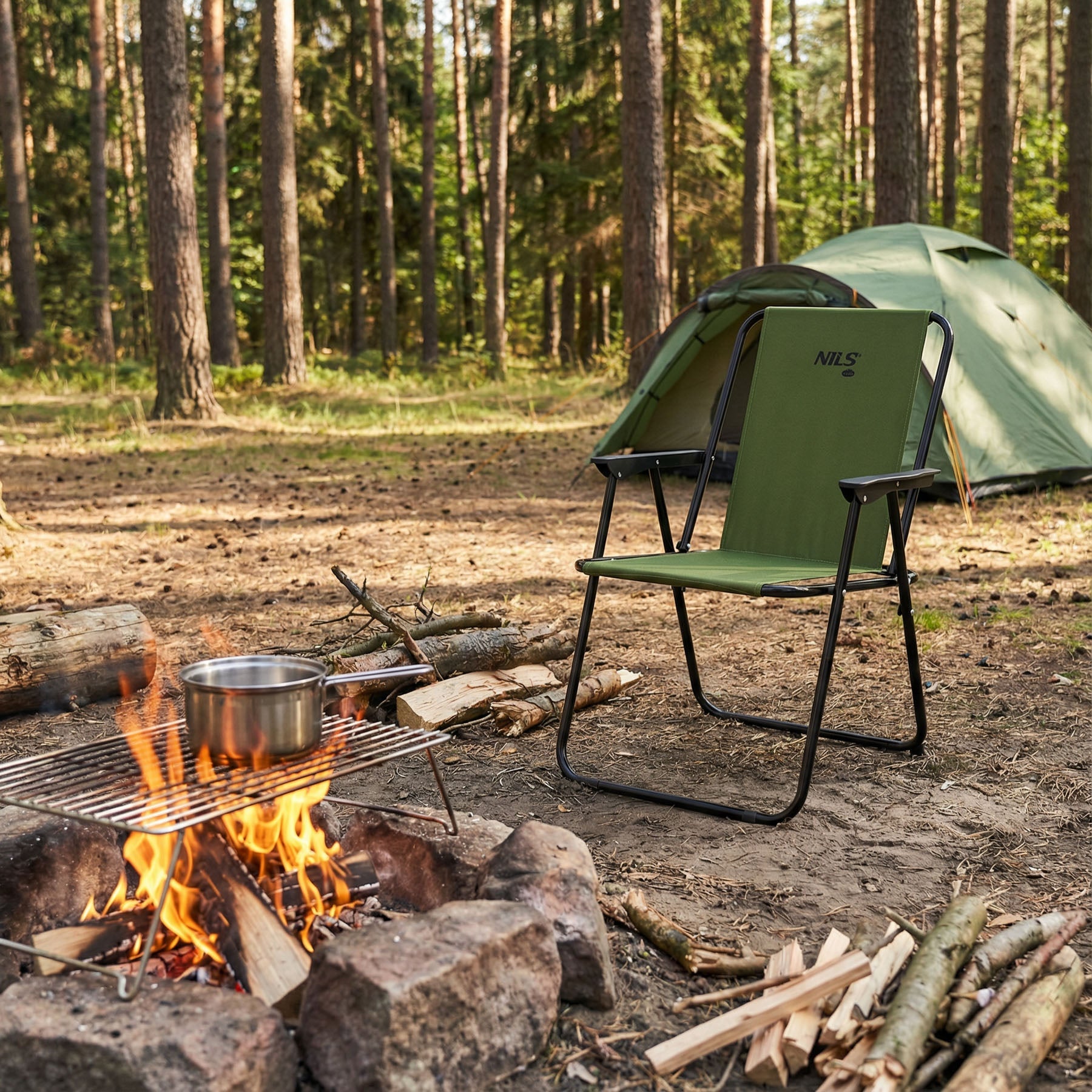 NILS Camp Opvouwbare Campingstoel - Groen