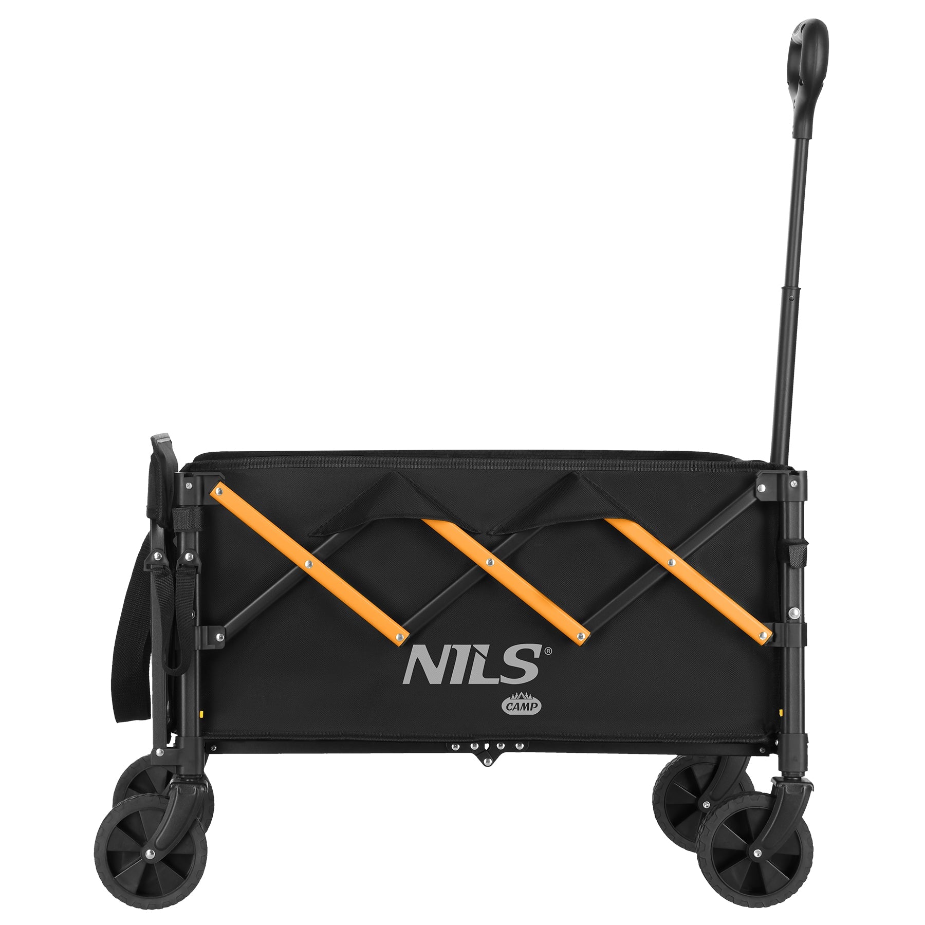 NILS Camp Opvouwbare Bolderkar - Zwart/Oranje - 100L