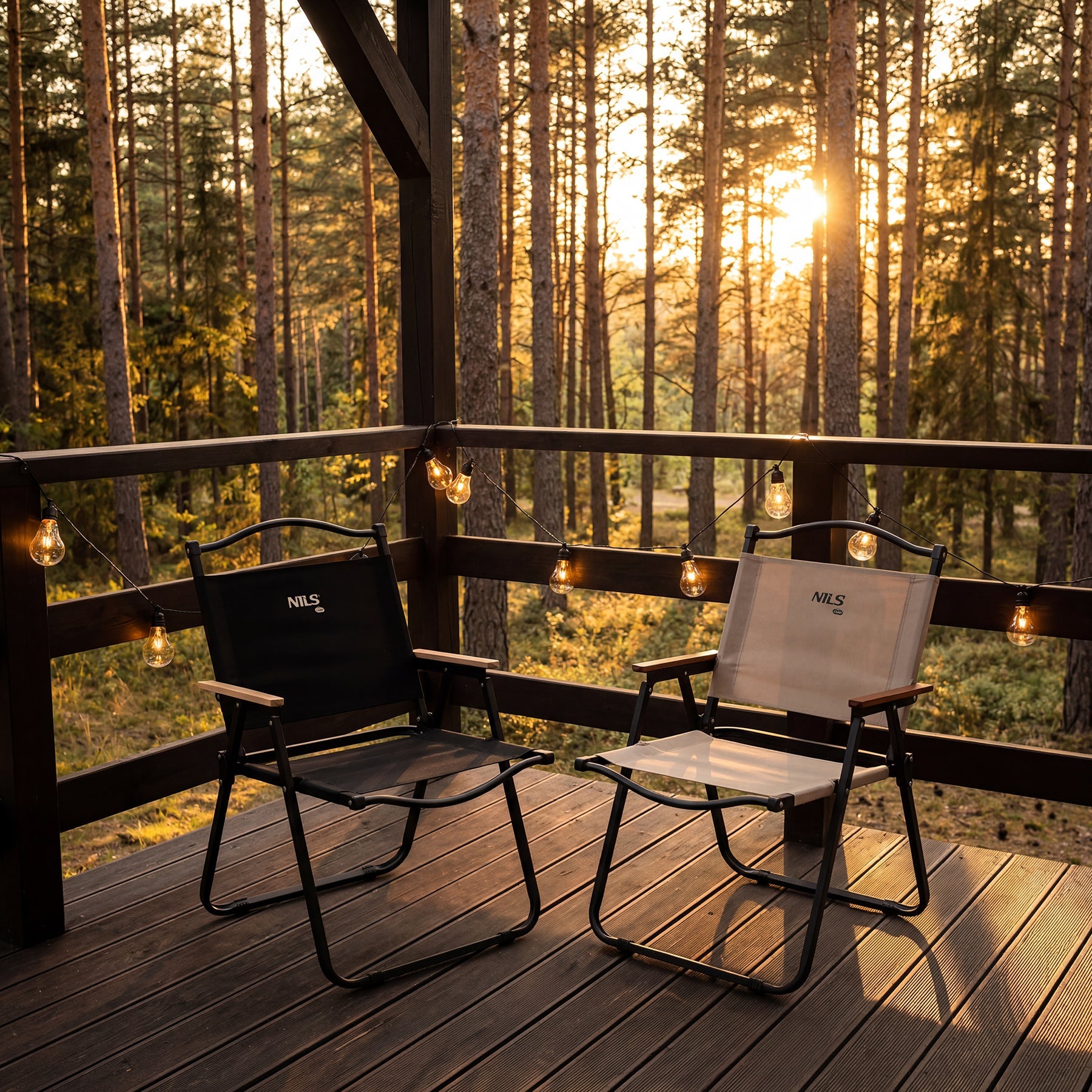 NILS Camp Opvouwbare Campingstoel - Zwart