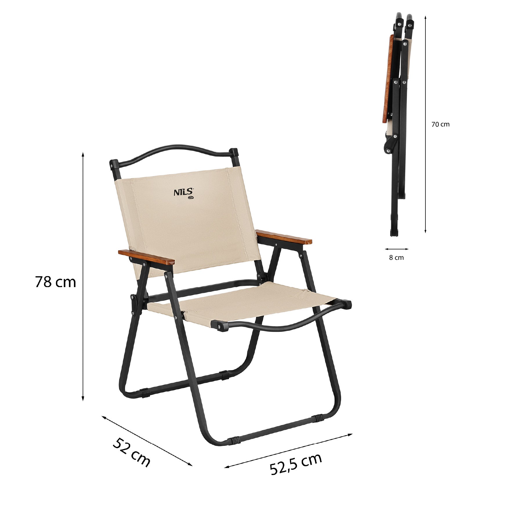NILS Camp Opvouwbare Campingstoel - Beige