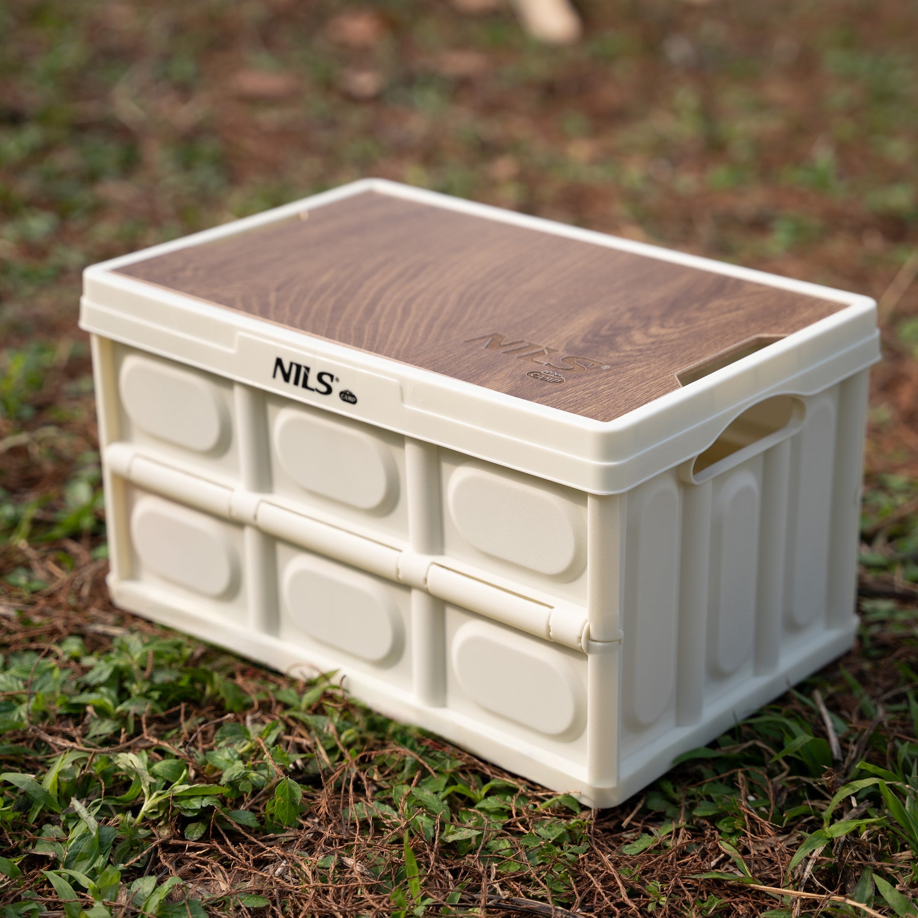 NILS Camp Opvouwbare Campingbox - 2-in-1 Tafelfunctie - Wit