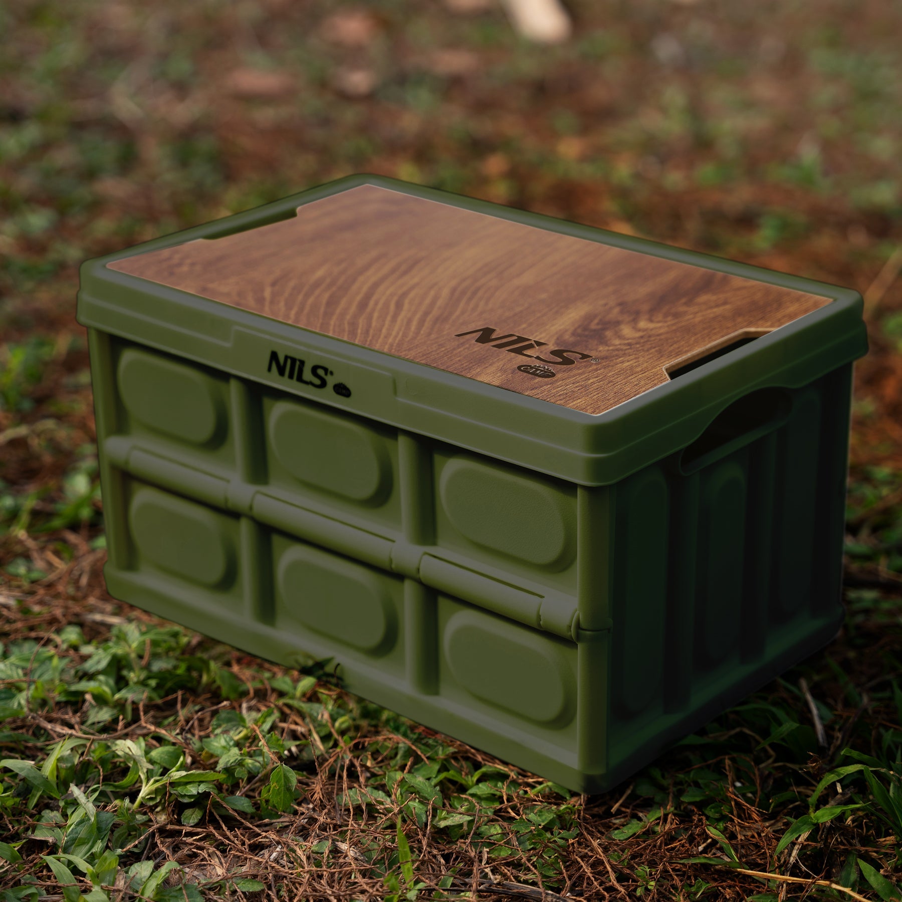 NILS Camp Opvouwbare Campingbox - 2-in-1 Tafelfunctie - Groen