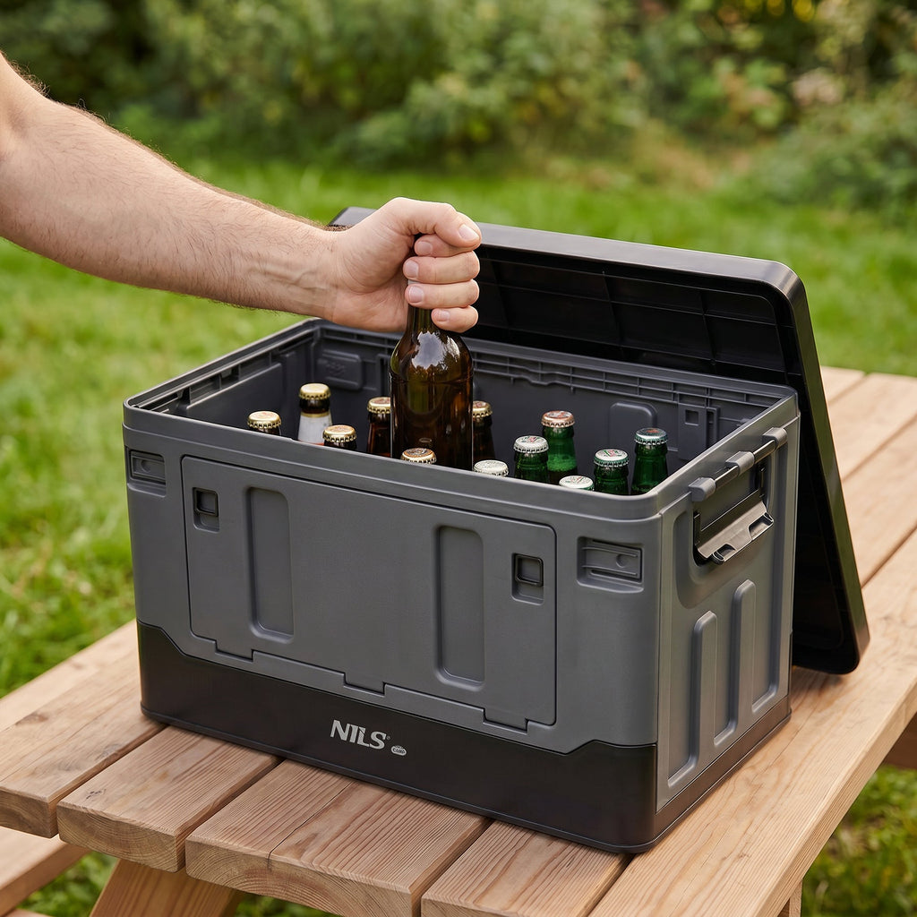 NILS Camp Opvouwbare Campingbox - 38 L - Grijs/Zwart
