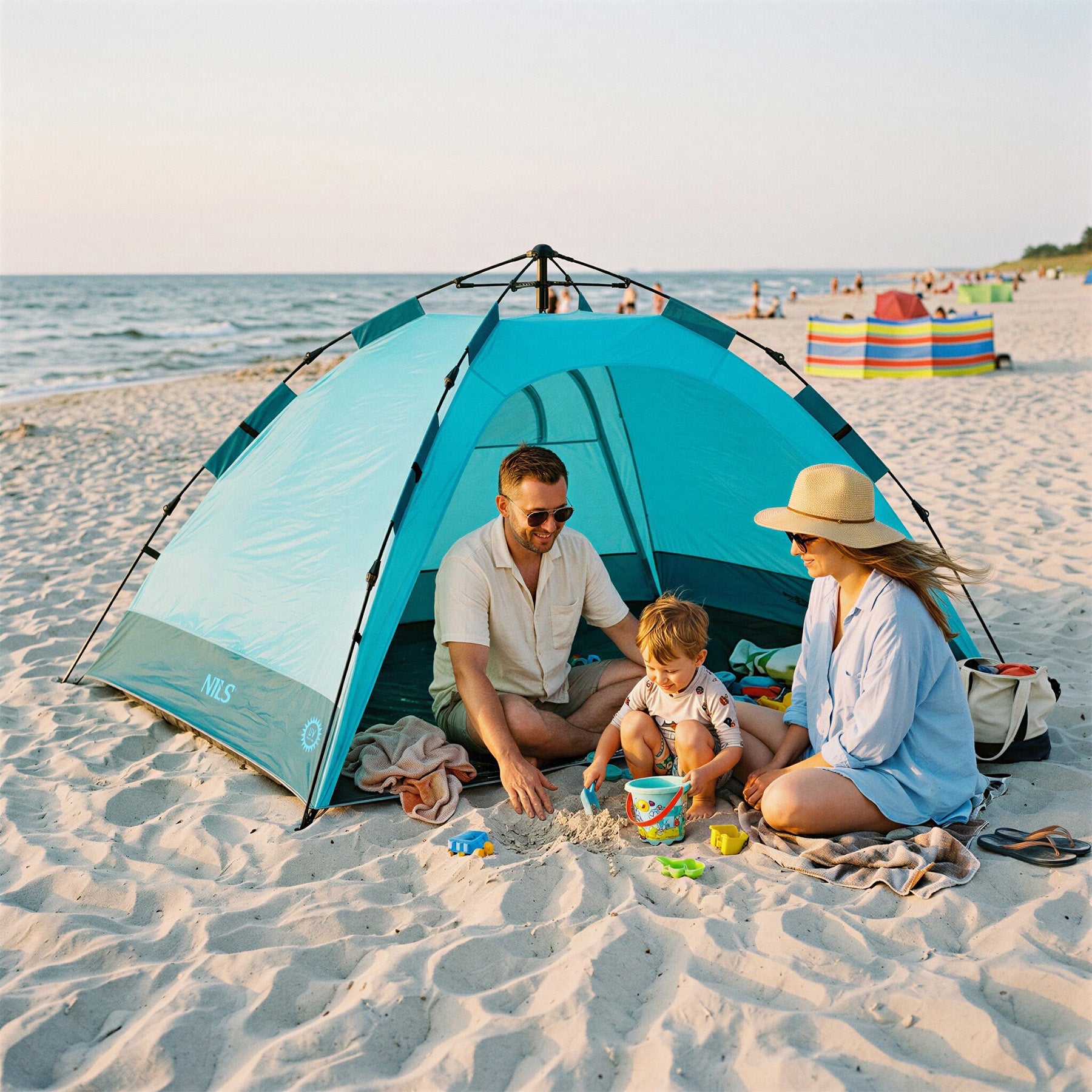 NILS Pop-up Strandtent - Blauw