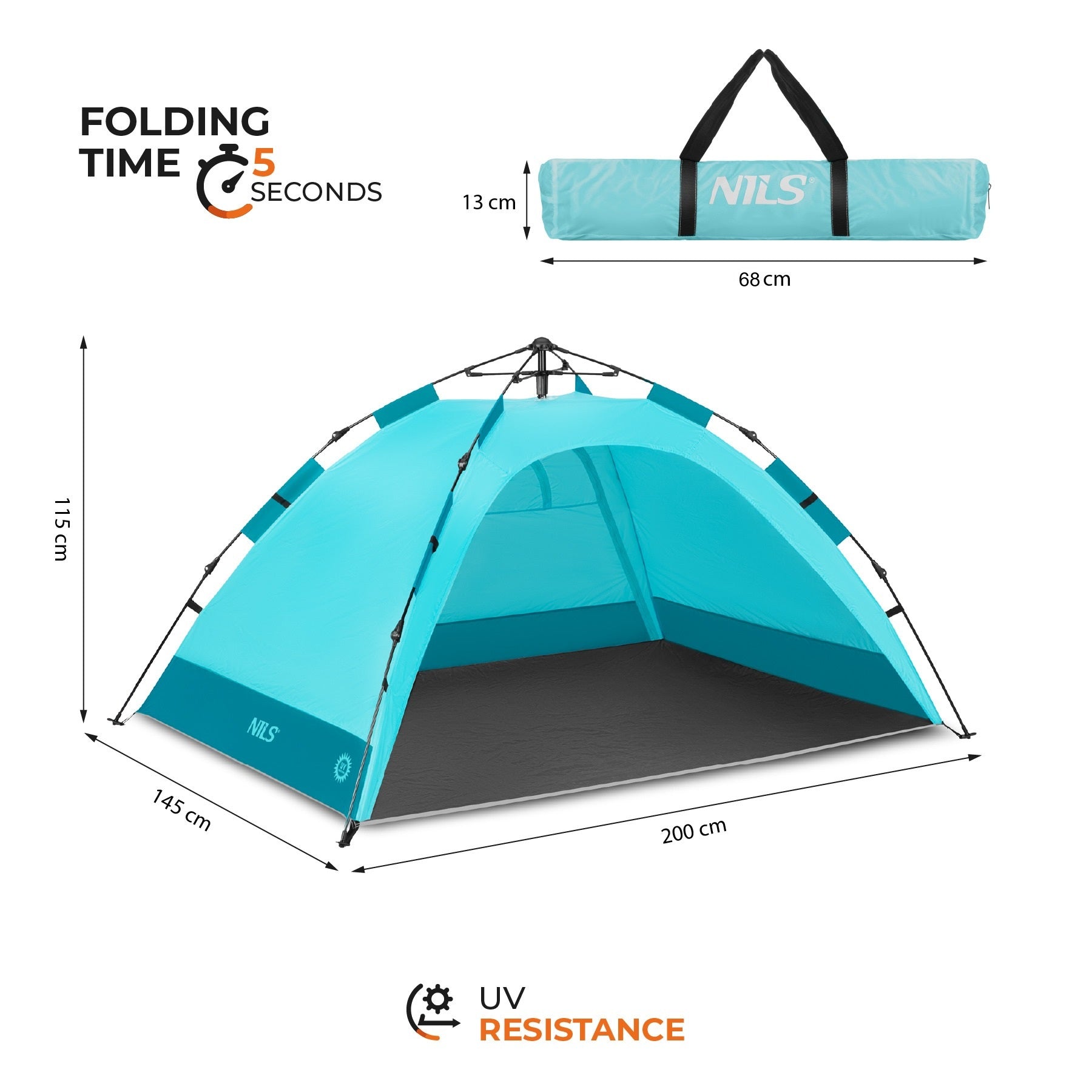 NILS Pop-up Strandtent - Blauw