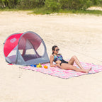 NILS Camp Pop-up Strandtent - Rood/Grijs