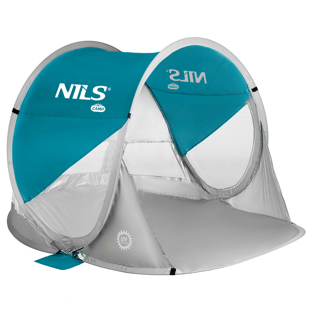 NILS Camp Pop-up Strandtent - Blauw/Grijs