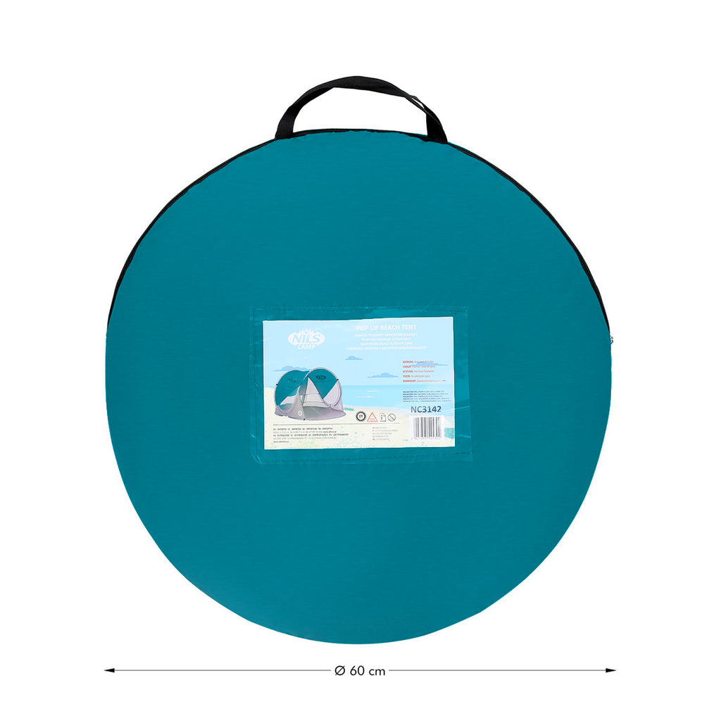 NILS Camp Pop-up Strandtent - Blauw/Grijs
