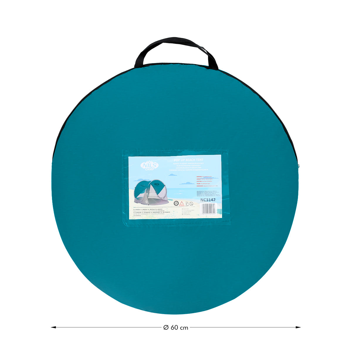 NILS Camp Pop-up Strandtent - Blauw/Grijs