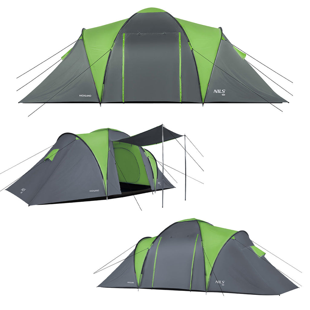 NILS Camp Highland Campingtent - Grijs/Groen