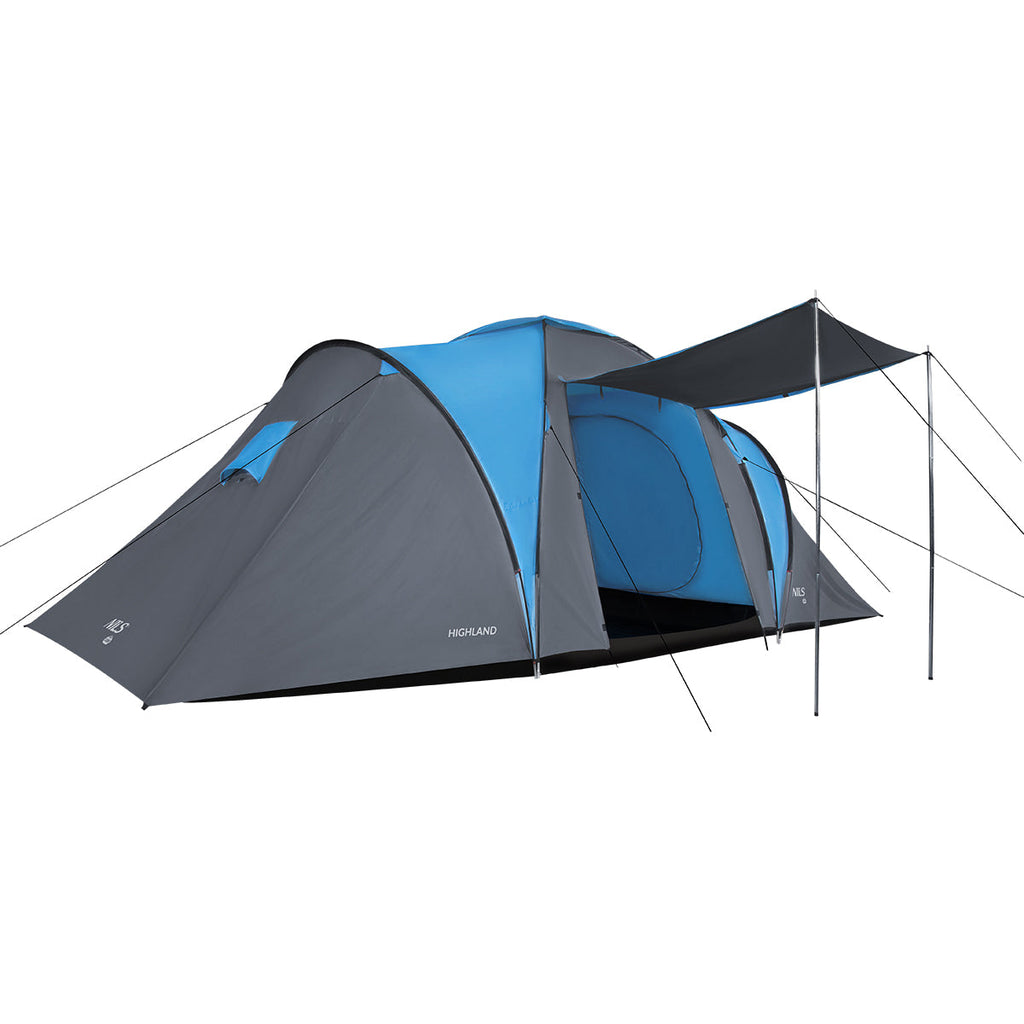NILS Camp Highland Campingtent - Grijs/Blauw