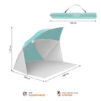 NILS Pop-up 2-in-1 Strandparasol en Windscherm - Mintblauw/Grijs