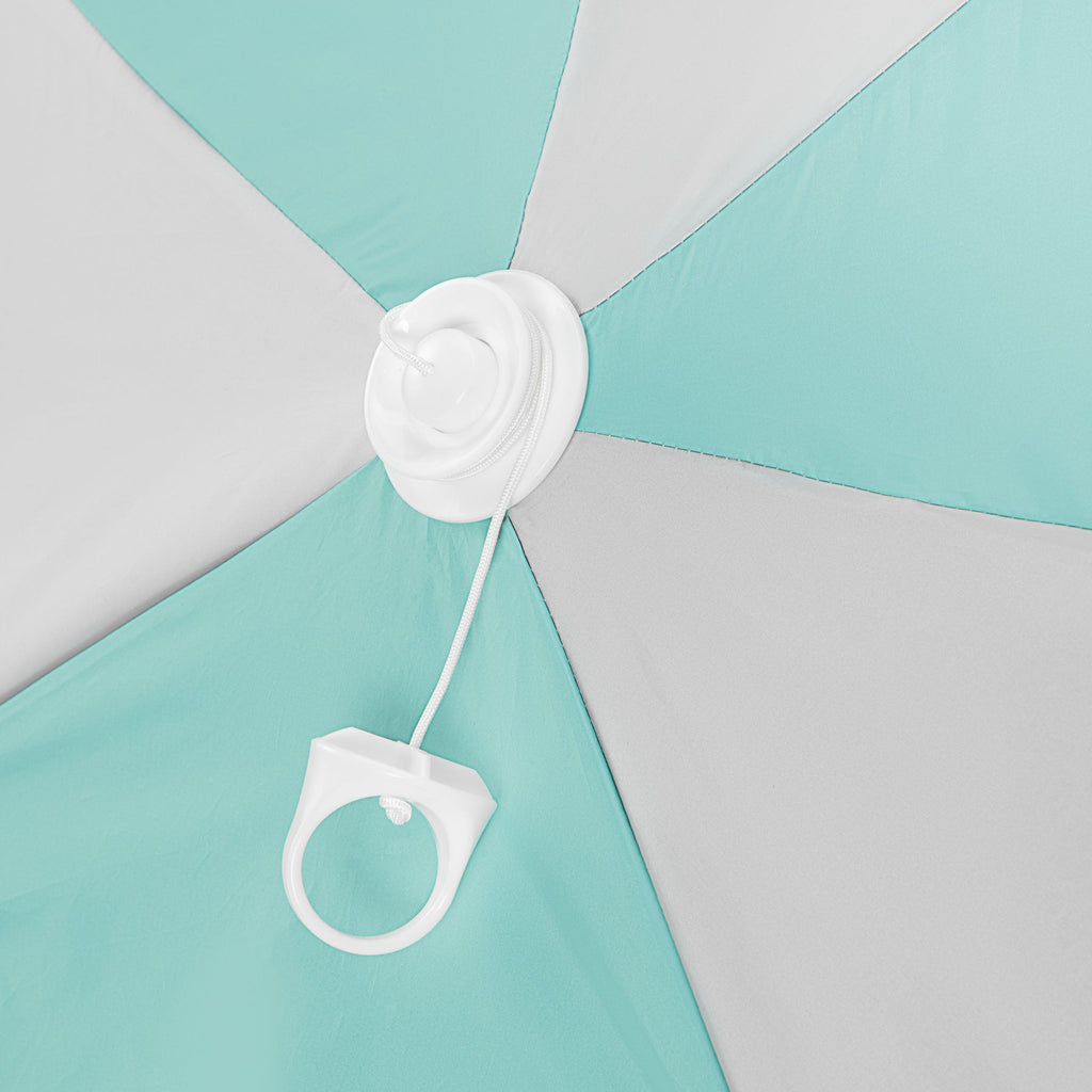 NILS Pop-up 2-in-1 Strandparasol en Windscherm - Mintblauw/Grijs