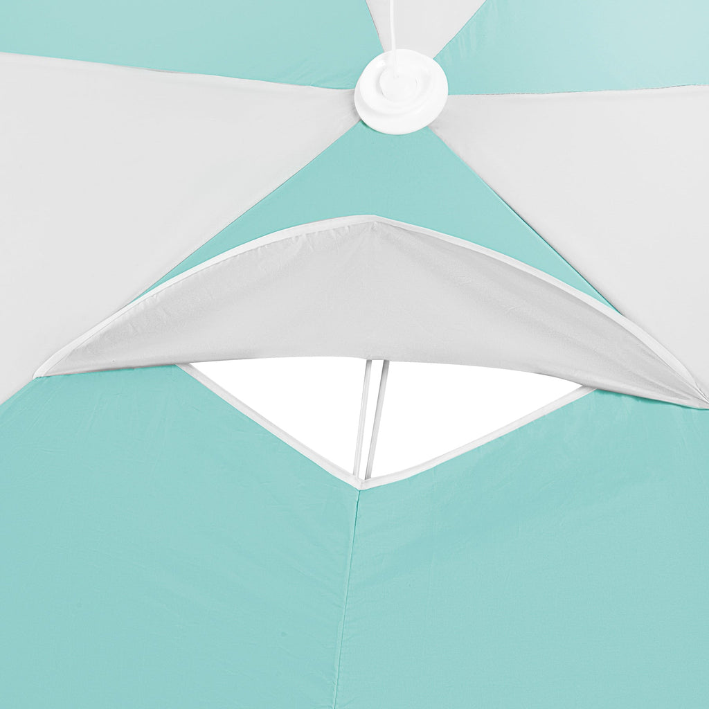 NILS Pop-up 2-in-1 Strandparasol en Windscherm - Mintblauw/Grijs