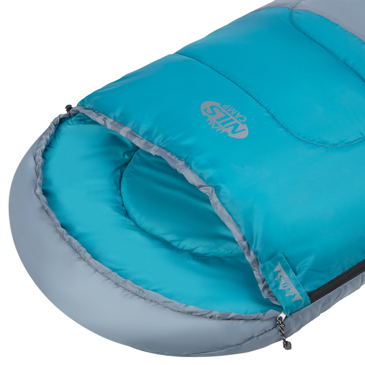 NILS Camp Slaapzak - Grijs/Blauw- Maat M