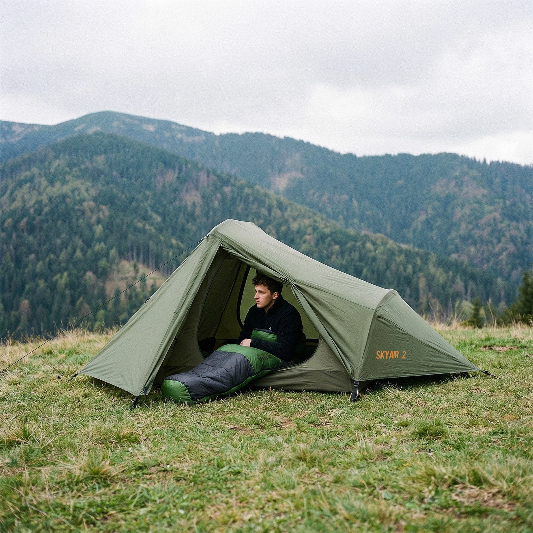 NILS Camp Ultra Light Slaapzak - 710 gr - Zwart/Groen