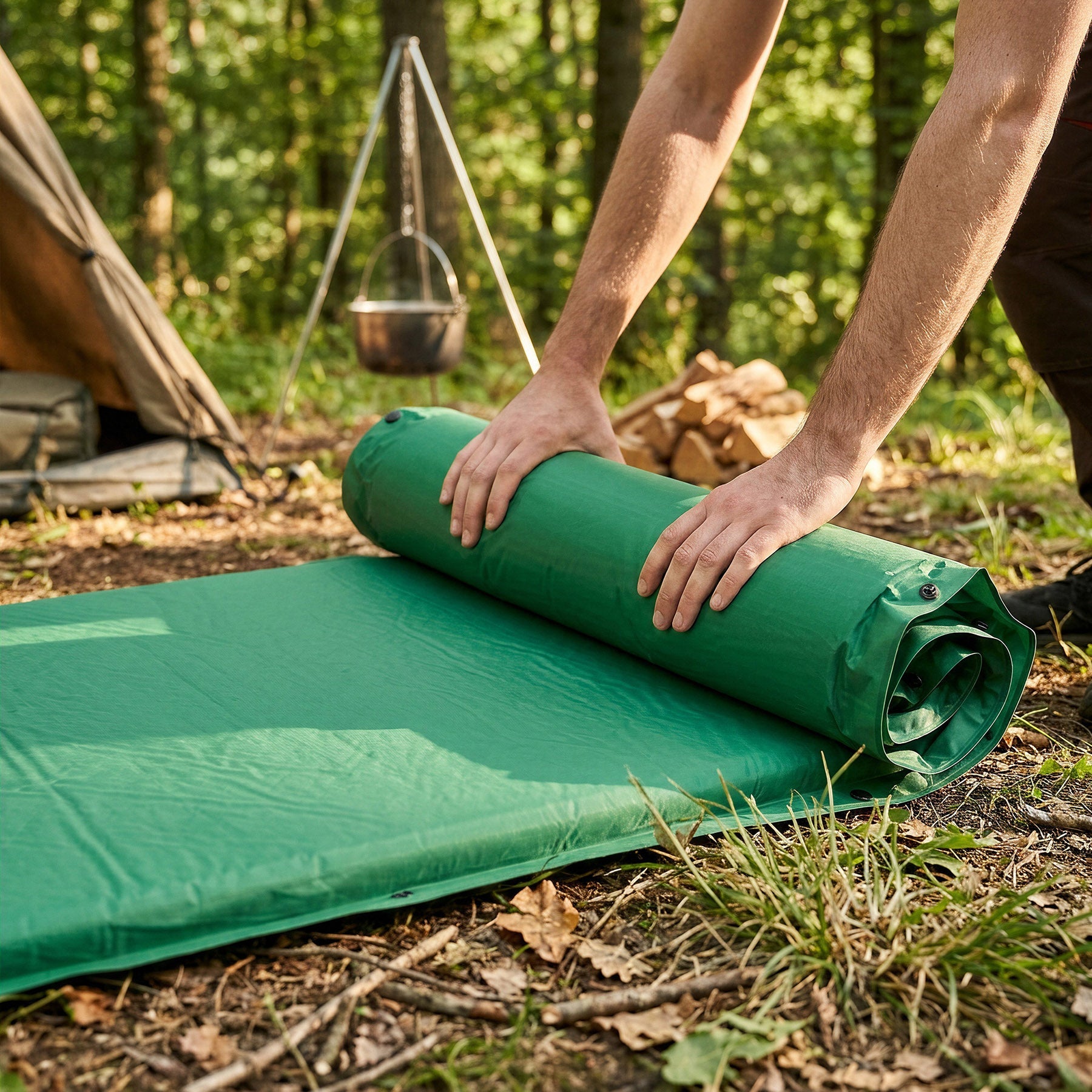 NILS Camp Zelfopblazende Slaapmat - Groen