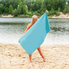 NILS Microvezel Handdoek - Blauw/Groen - 140 x 70 cm