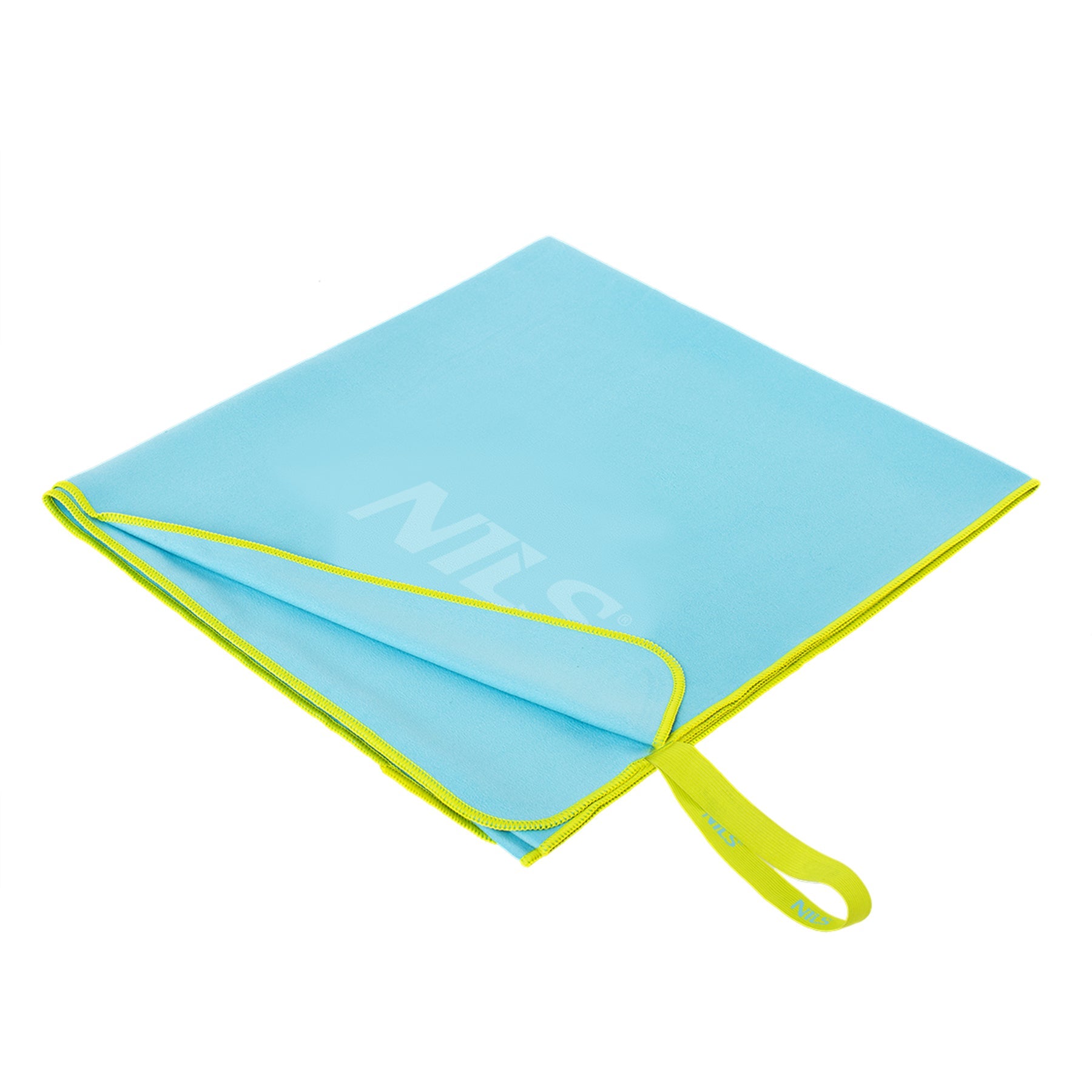 NILS Microvezel Handdoek - Blauw/Groen - 140 x 70 cm