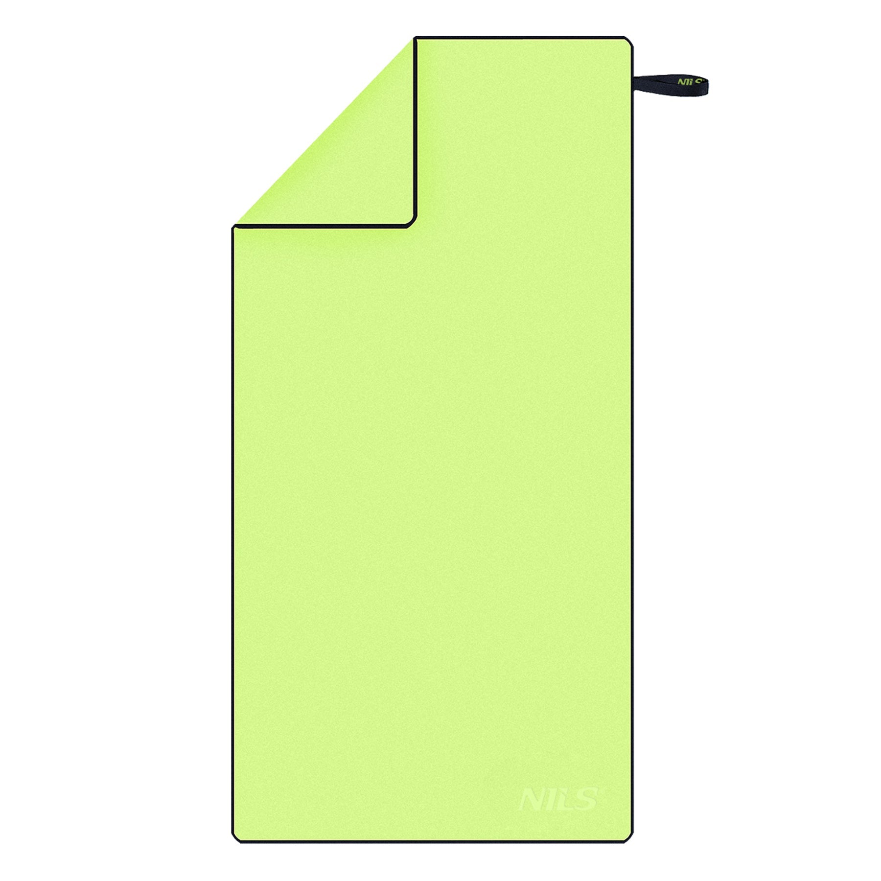 NILS Microvezel Handdoek - Groen/Zwart - 140 x 70 cm