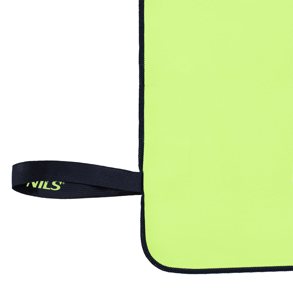 NILS Microvezel Handdoek - Groen/Zwart - 140 x 70 cm