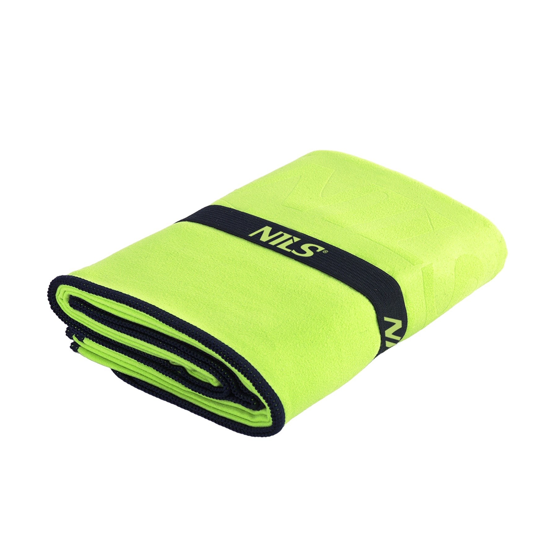 NILS Microvezel Handdoek - Groen/Zwart - 140 x 70 cm