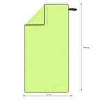 NILS Microvezel Handdoek - Groen/Zwart - 140 x 70 cm