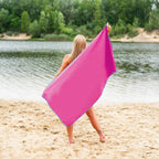 NILS Microvezel Handdoek - Roze/Blauw - 140 x 70 cm