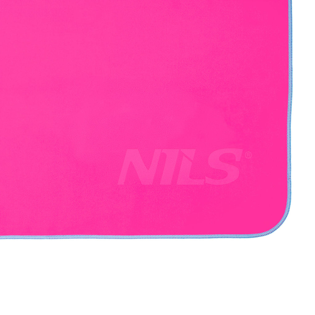 NILS Microvezel Handdoek - Roze/Blauw - 140 x 70 cm