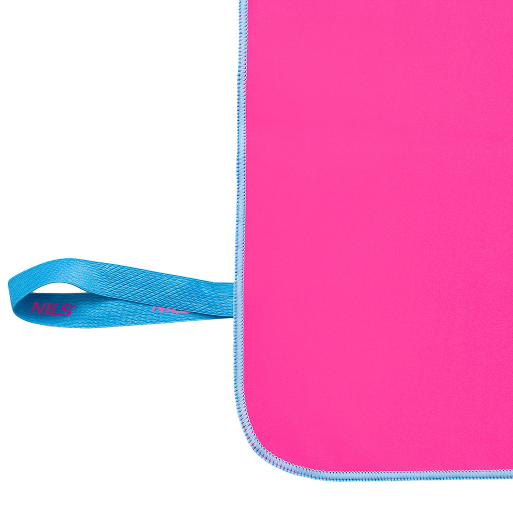 NILS Microvezel Handdoek - Roze/Blauw - 140 x 70 cm