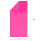NILS Microvezel Handdoek - Roze/Blauw - 140 x 70 cm