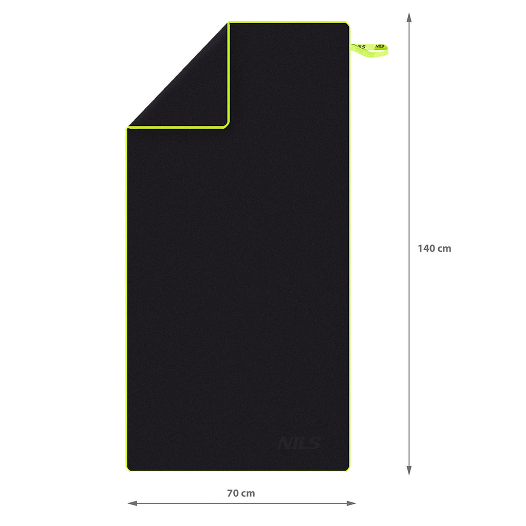 NILS Microvezel Handdoek - Zwart - 140 x 70 cm