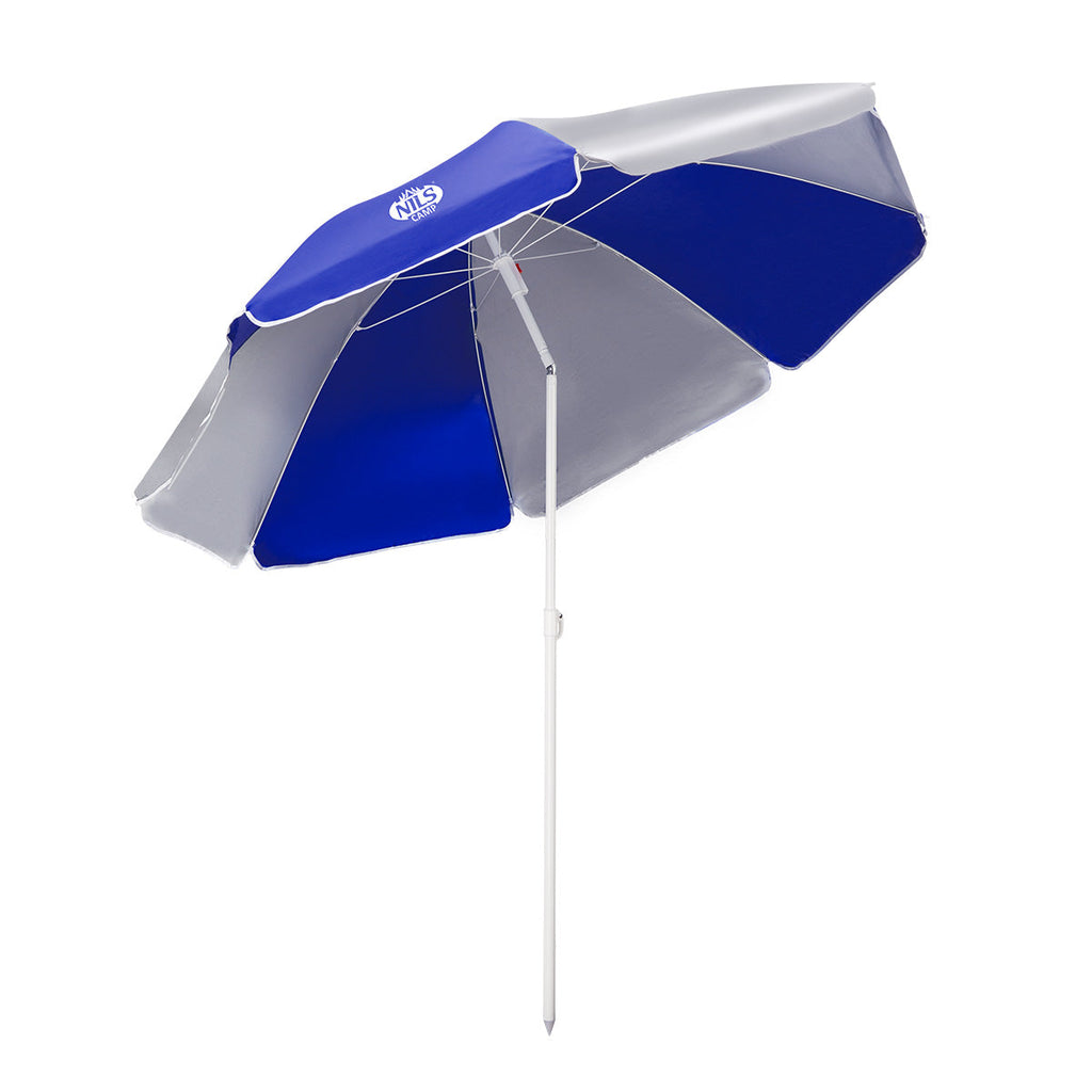 NILS Camp Strandparasol - 180 cm - Blauw/Grijs