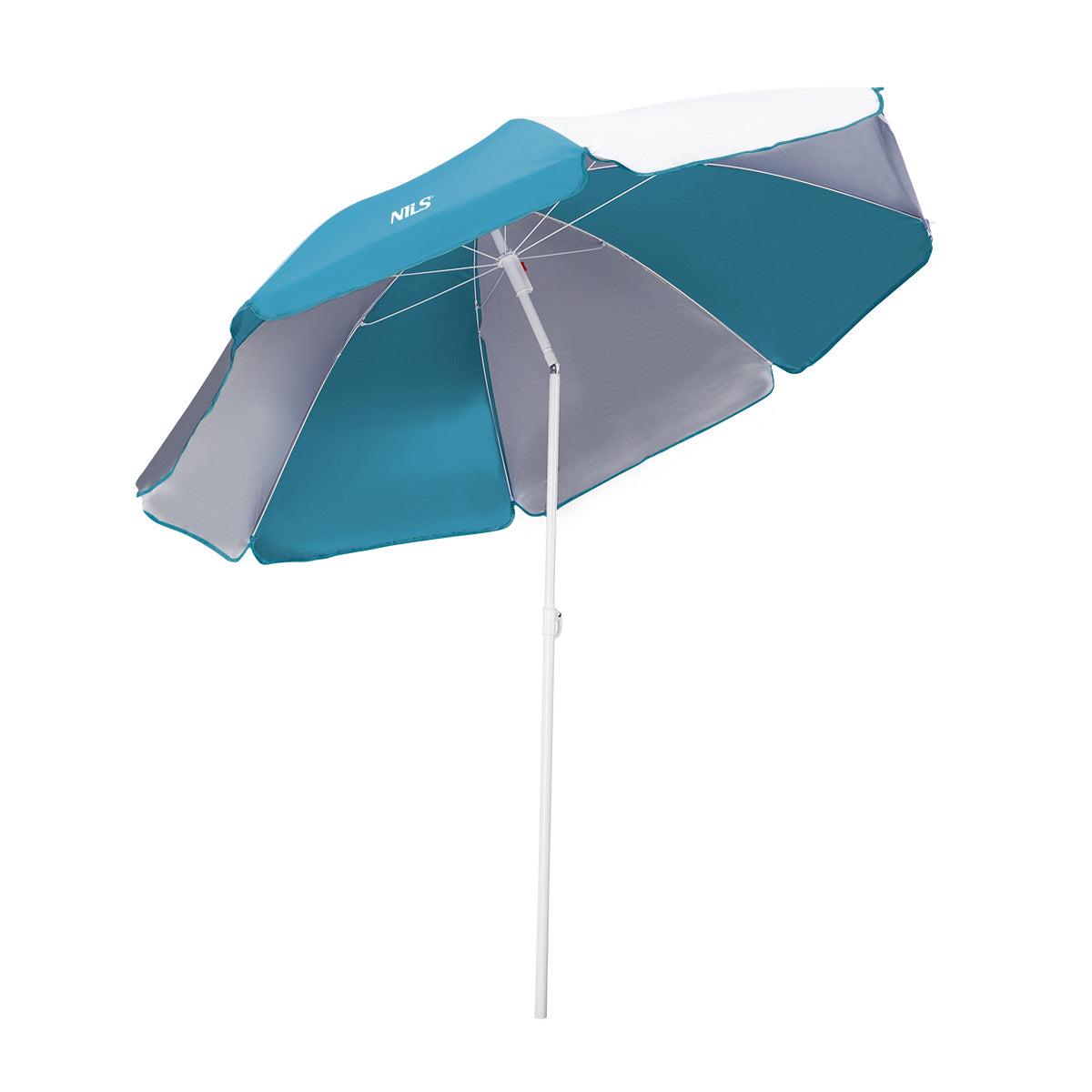NILS Camp Strandparasol - 180 cm - Turquoise/Grijs